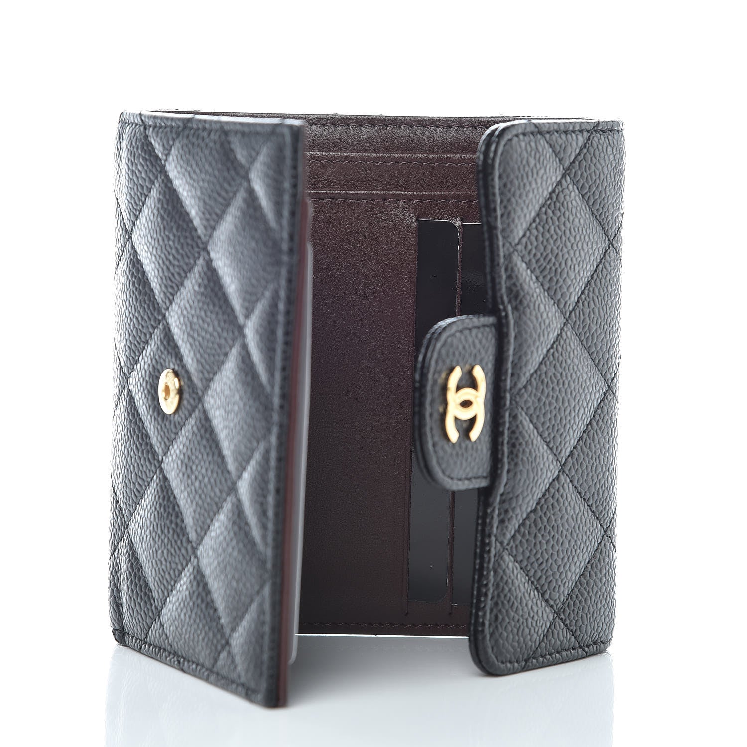 Chanel Caviar Quilted Compact Flap Wallet Black 5 of 9