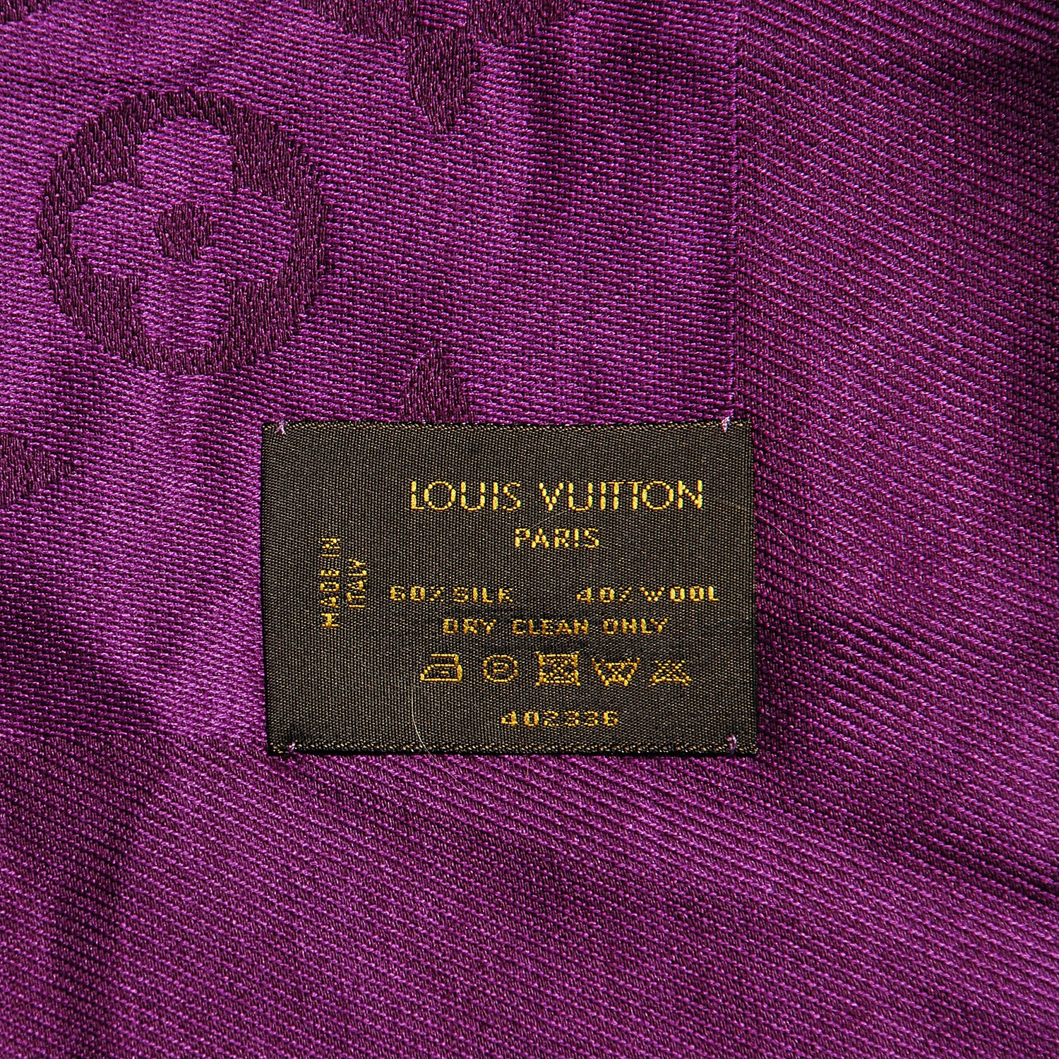 Louis Vuitton Wool Silk Monogram Shawl Cassis 4 of 4