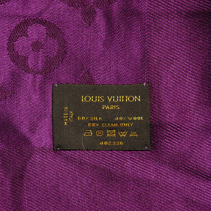 Louis Vuitton Wool Silk Monogram Shawl Cassis 4 of 4
