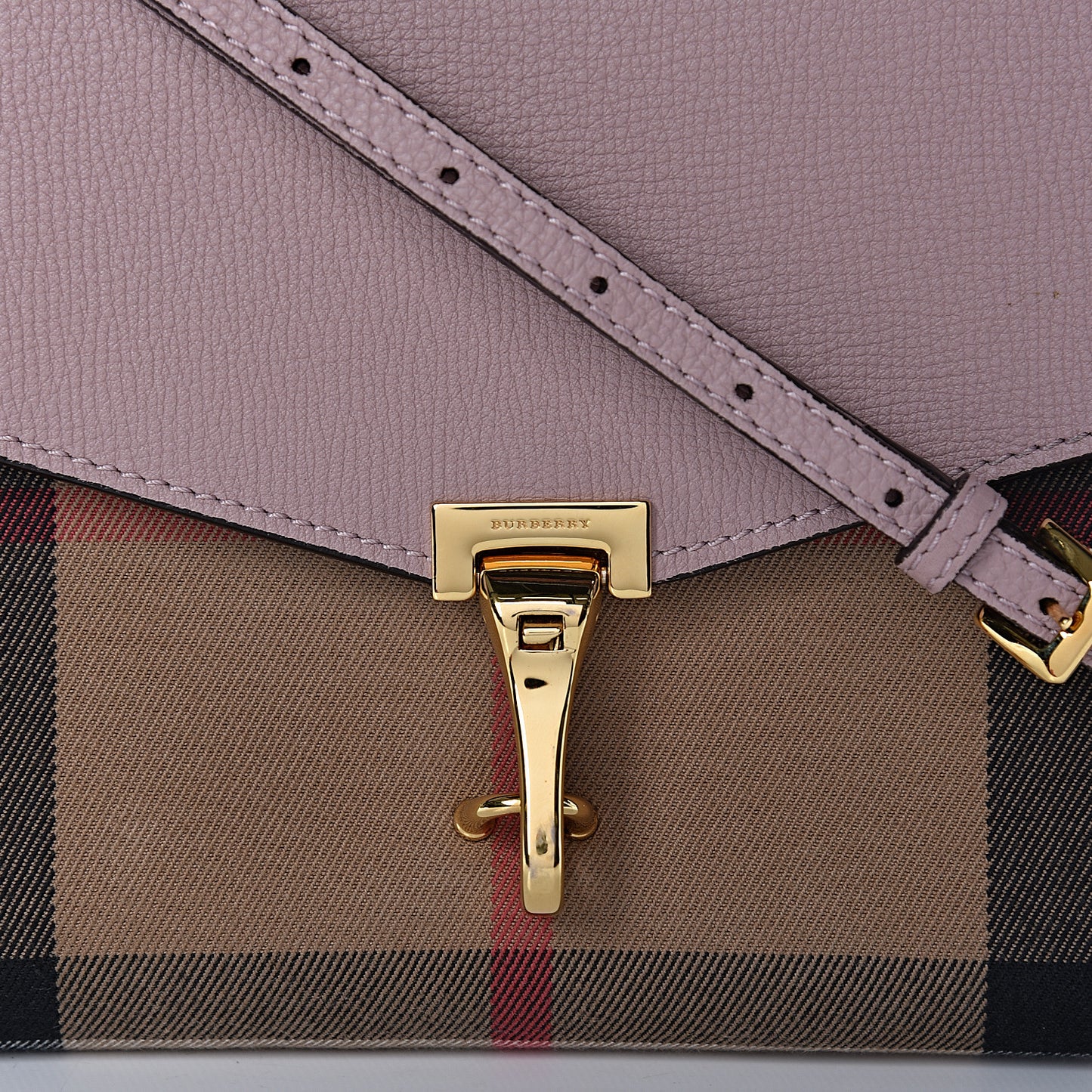 Derby Calfskin House Check Small Macken Crossbody Bag Pale Orchid