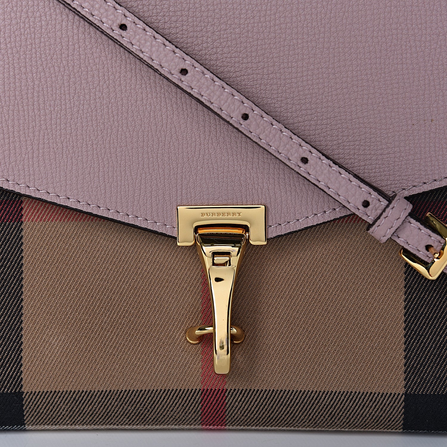 Burberry Derby Calfskin House Check Small Macken Crossbody Bag Pale Orchid 9 of 15