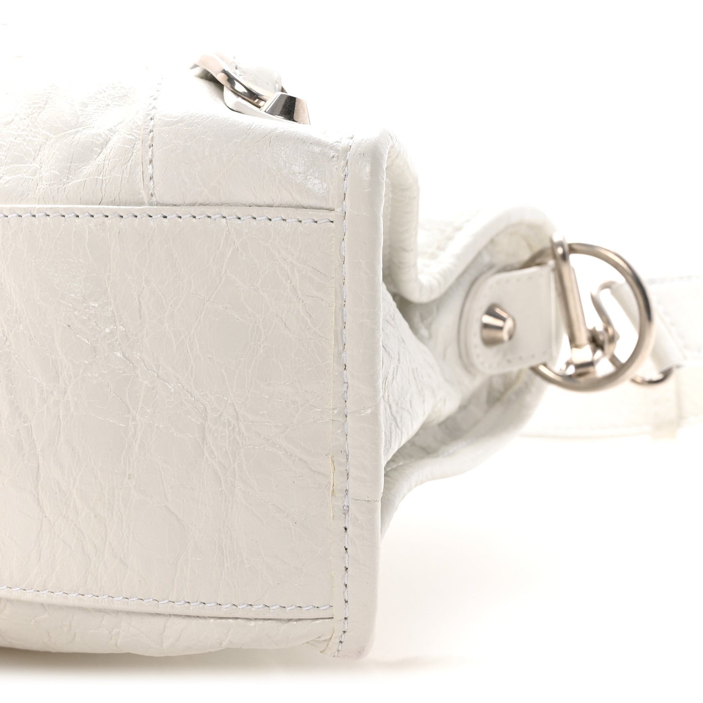 Agneau Arena Silver Hardware Small Le City Optic White