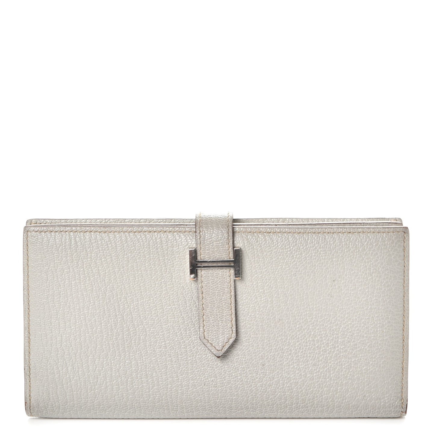 Chevre Mysore Bearn Gusset Wallet Gris Perle