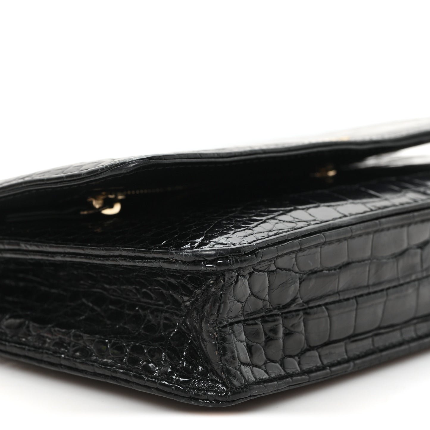 Shiny Crocodile Wallet on Chain WOC Black