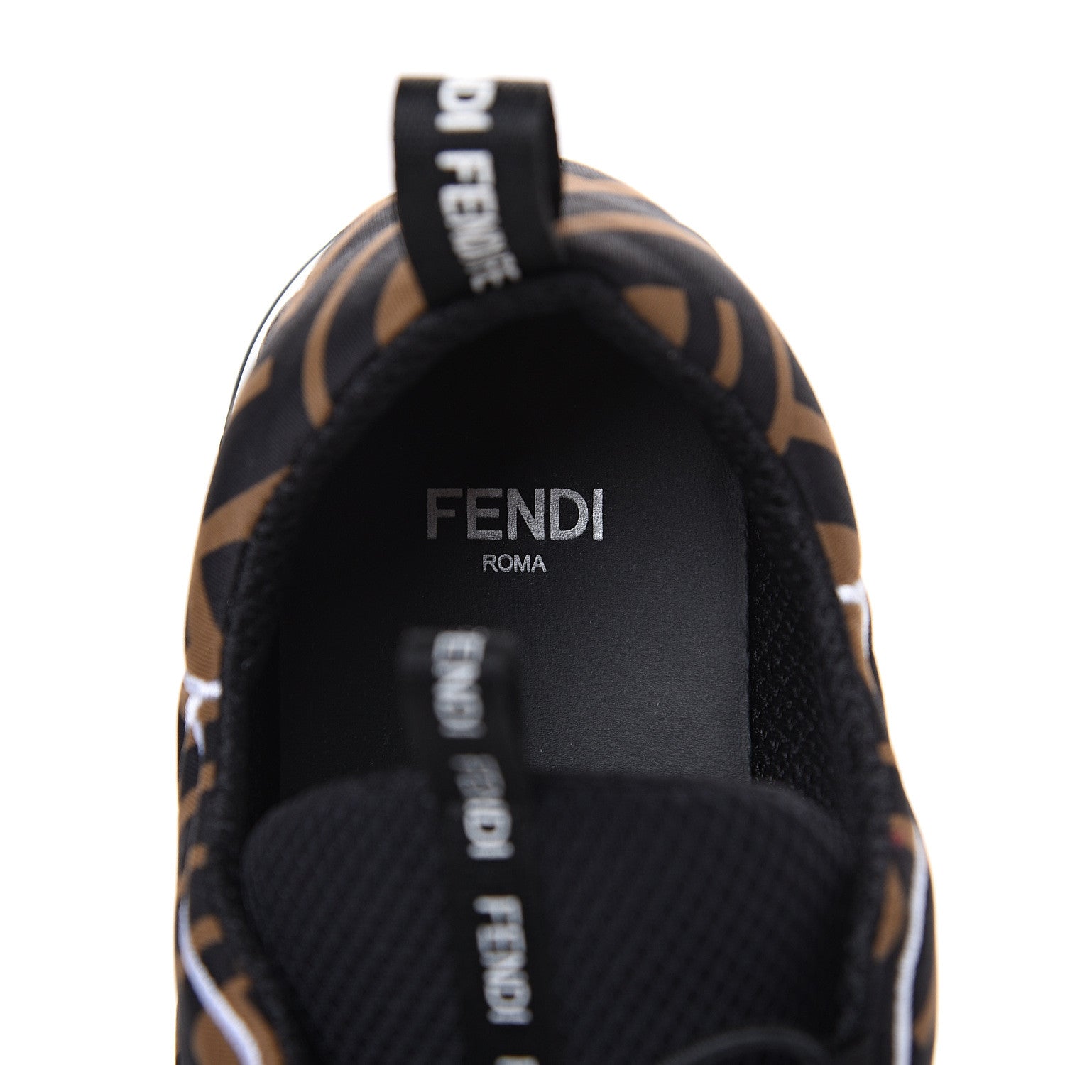 Fendi Stretch Fabric FFreedom Sneakers 36 Tobacco Black White 6 of 8
