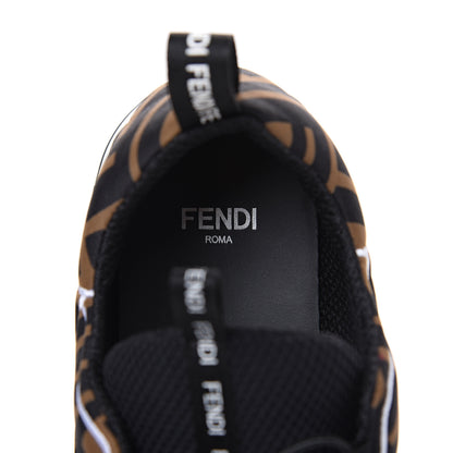 Fendi Stretch Fabric FFreedom Sneakers 36 Tobacco Black White 6 of 8