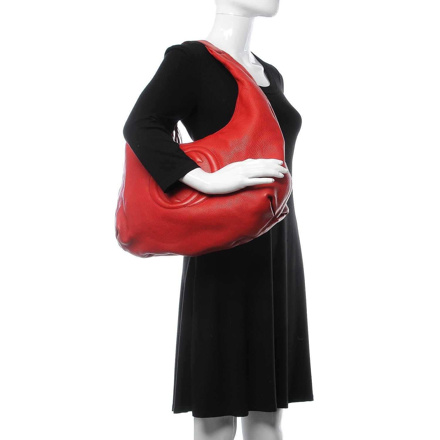 Gucci Pebbled Calfskin Large Soho Hobo Red 2 of 8