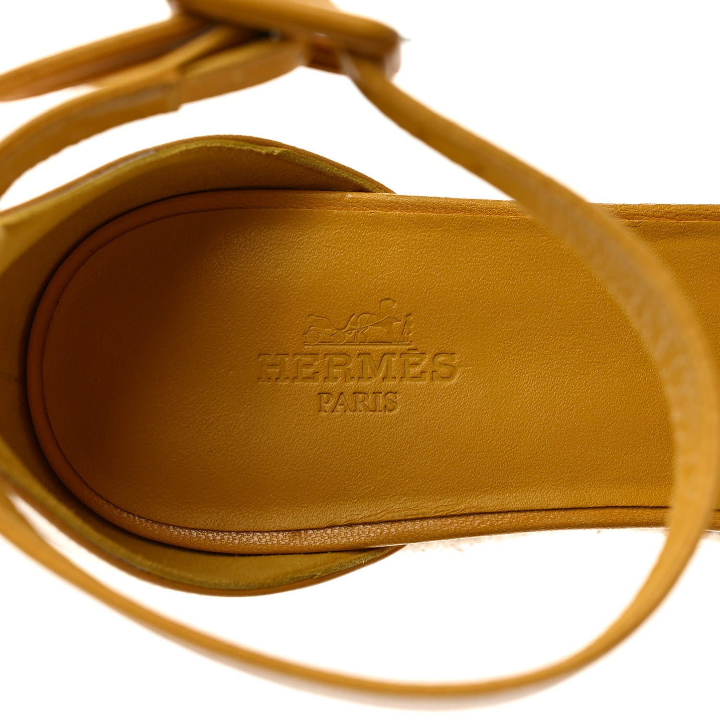 Goatskin Elda Espadrille Wedge Sandals 39 Jaune Sable