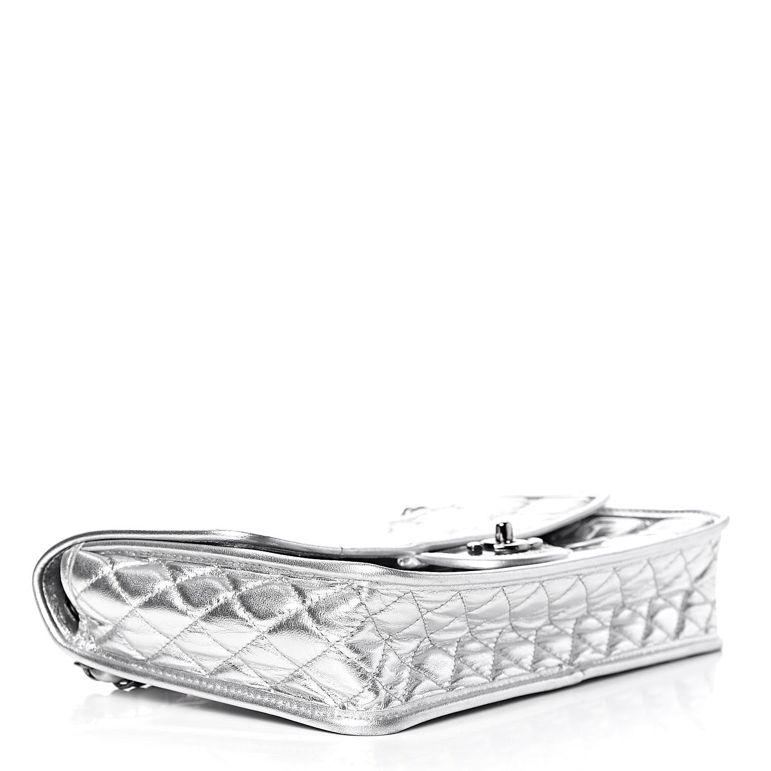 Chanel Vinyl Large Ice Cube Flap Silver 4 of 10