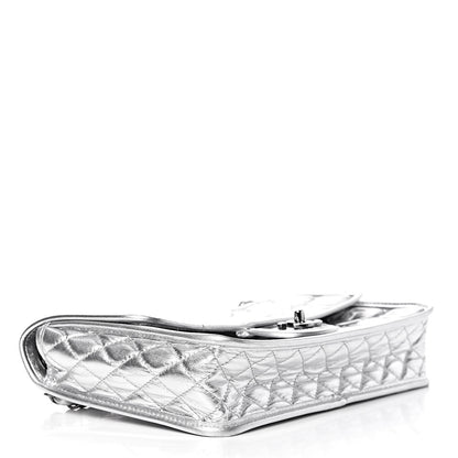 Chanel Vinyl Large Ice Cube Flap Silver 4 of 10