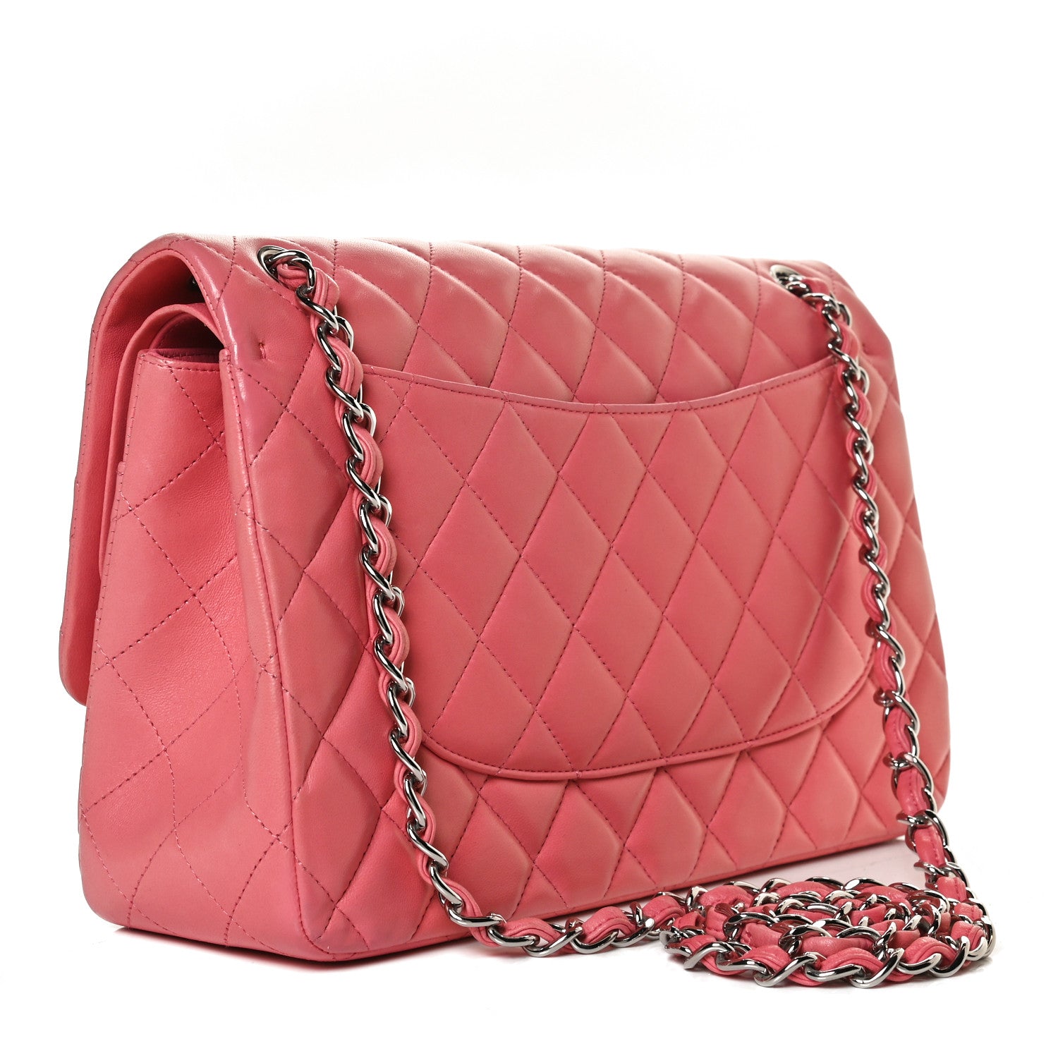 Chanel Lambskin Quilted Jumbo Double Flap Pink 3 of 14
