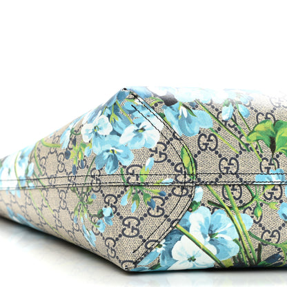 Gucci GG Supreme Monogram Blooms Medium Reversible Tote Beige Blue Navy 11 of 16