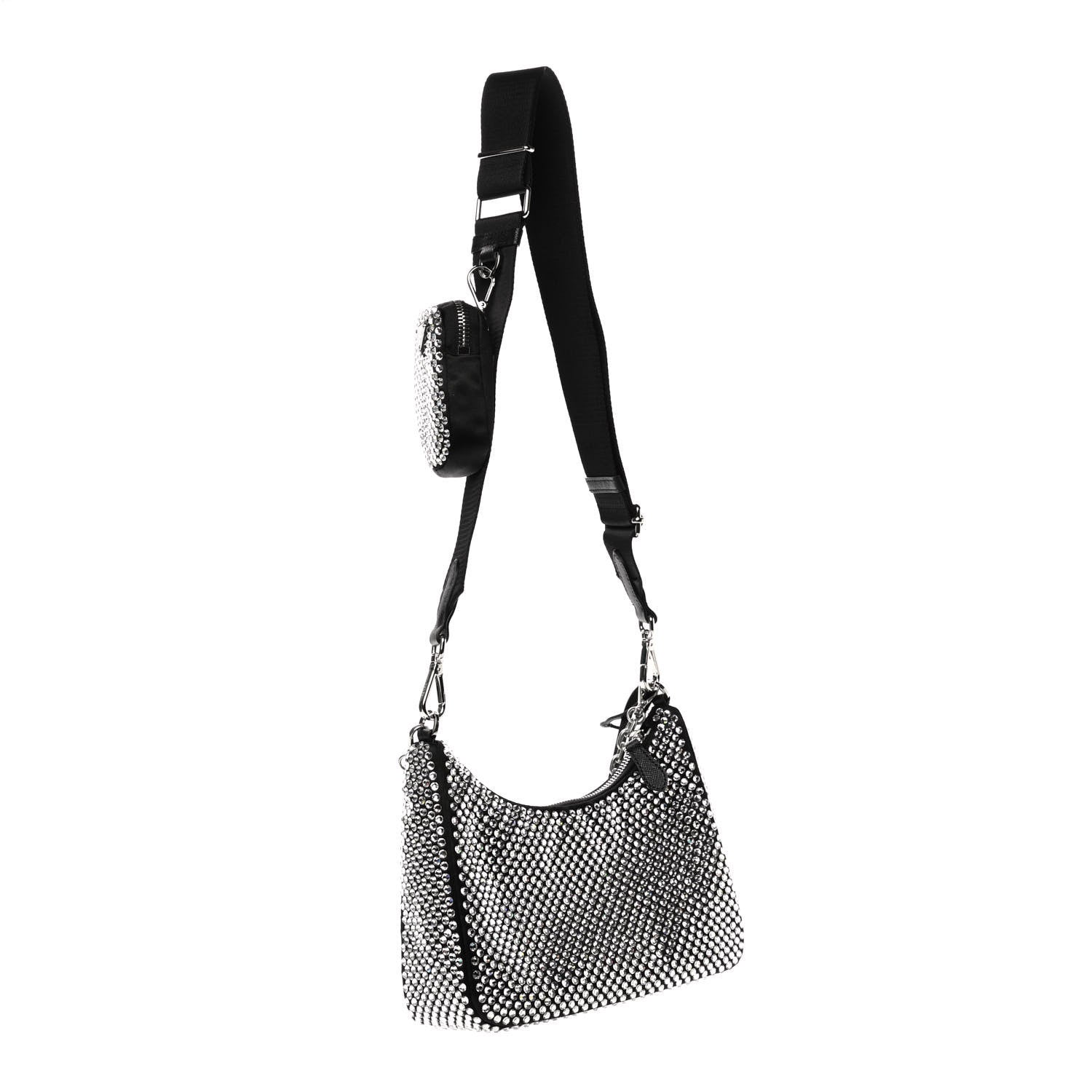 Prada Satin Crystal Re-Edition 2005 Shoulder Bag Cristal 3 of 14
