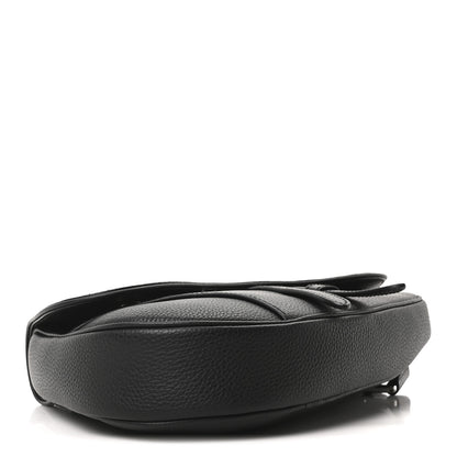 Christian Dior Grained Calfskin Kim Jones Saddle Bag Black 4 of 9