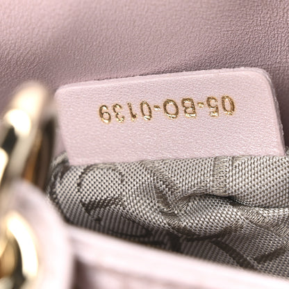 Christian Dior Metallic Lambskin Cannage Mini Lady Dior Lotus 7 of 11