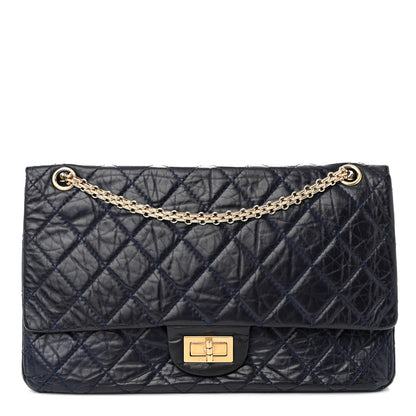 Chanel Aged Calfskin Quilted 2.55 Reissue 227 Flap Navy Blue 1 of 15