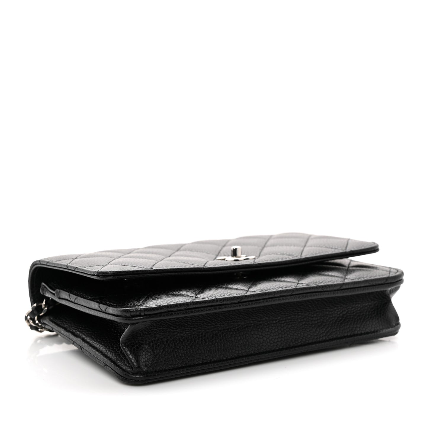 Caviar Quilted CC Turnlock Wallet On Chain WOC Black