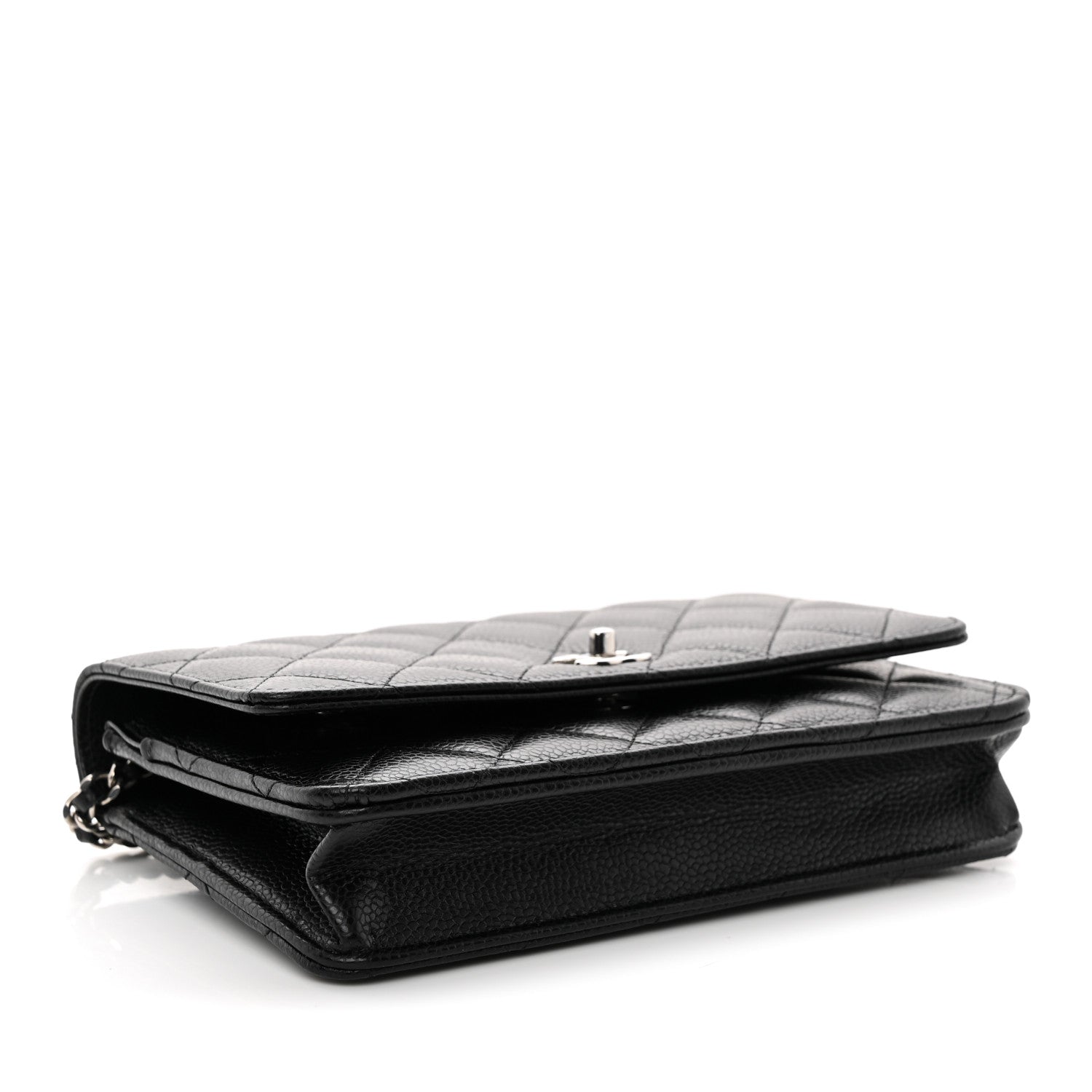 Chanel Caviar Quilted CC Turnlock Wallet On Chain WOC Black 4 of 12