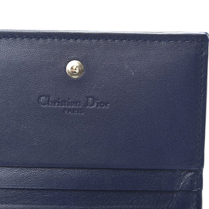 Christian Dior Lambskin Cannage Mini Lady Dior Wallet Navy 6 of 12