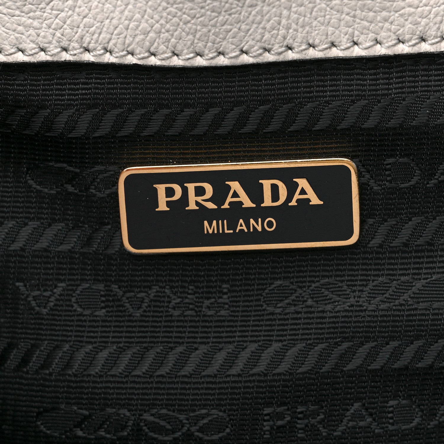 Prada Glace Calfskin Logo Mini Bucket Crossbody Bag White 6 of 9