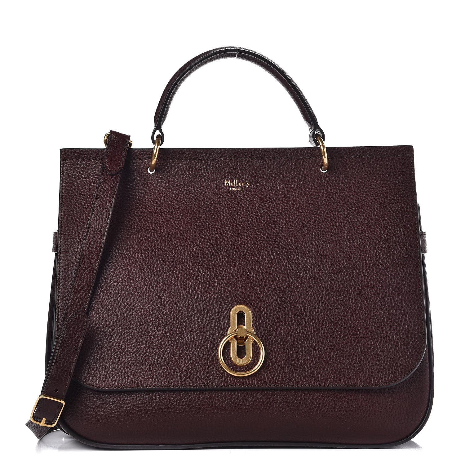 Mulberry Natural Grain Leather Amberley Satchel Oxblood 1 of 9