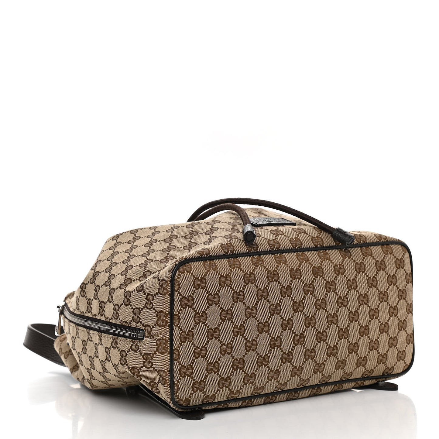 Monogram Dollar Calfskin O Drawstring Backpack Beige Ebony Testa di Moro Dark Chocolate