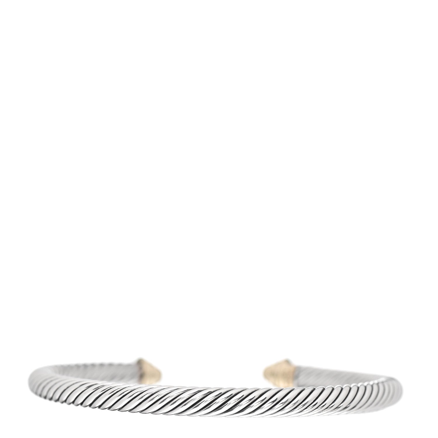 David Yurman Sterling Silver 14K Yellow Gold 5mm Cable Classics Bracelet 3 of 4