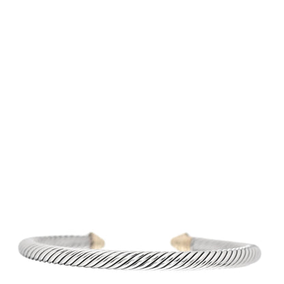 David Yurman Sterling Silver 14K Yellow Gold 5mm Cable Classics Bracelet 3 of 4