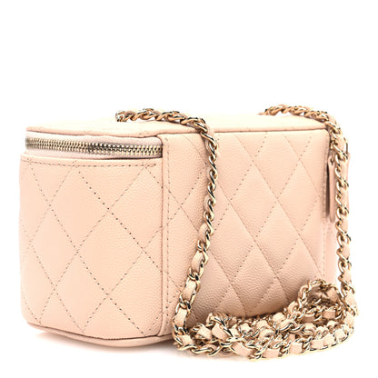 Chanel Caviar Quilted Small Vanity Case With Chain Light Beige 4 of 11