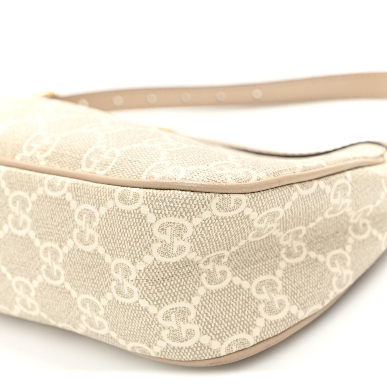 Gucci GG Supreme Monogram Textured Dollar Calfskin Small Ophidia Hobo Beige Mystic White Oatmeal 9 of 10