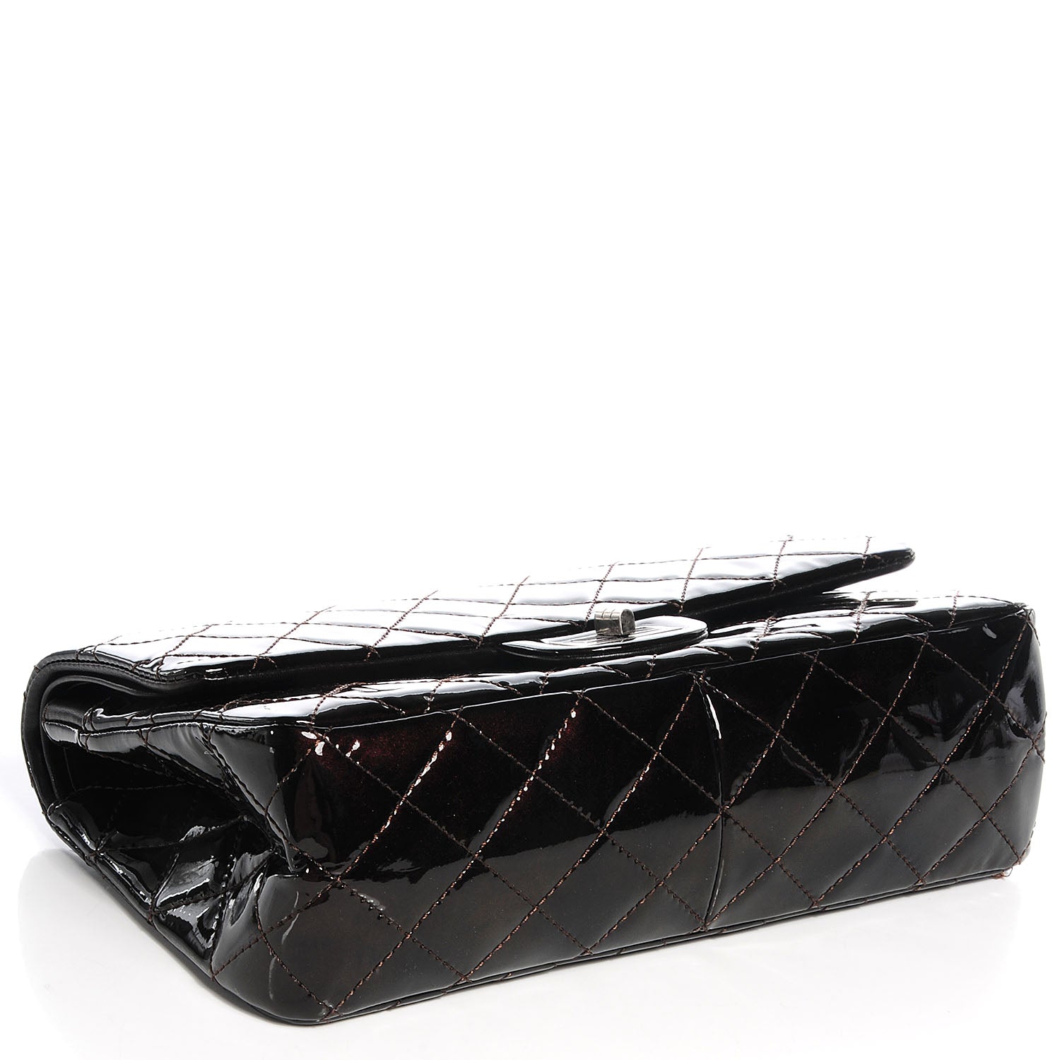 Chanel Metallic Patent 2.55 Reissue 227 Flap Dark Brown 4 of 9