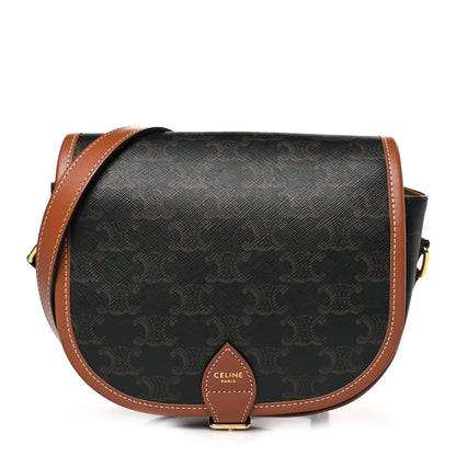 Celine Triomphe Canvas Folco Bag Tan 1 of 9