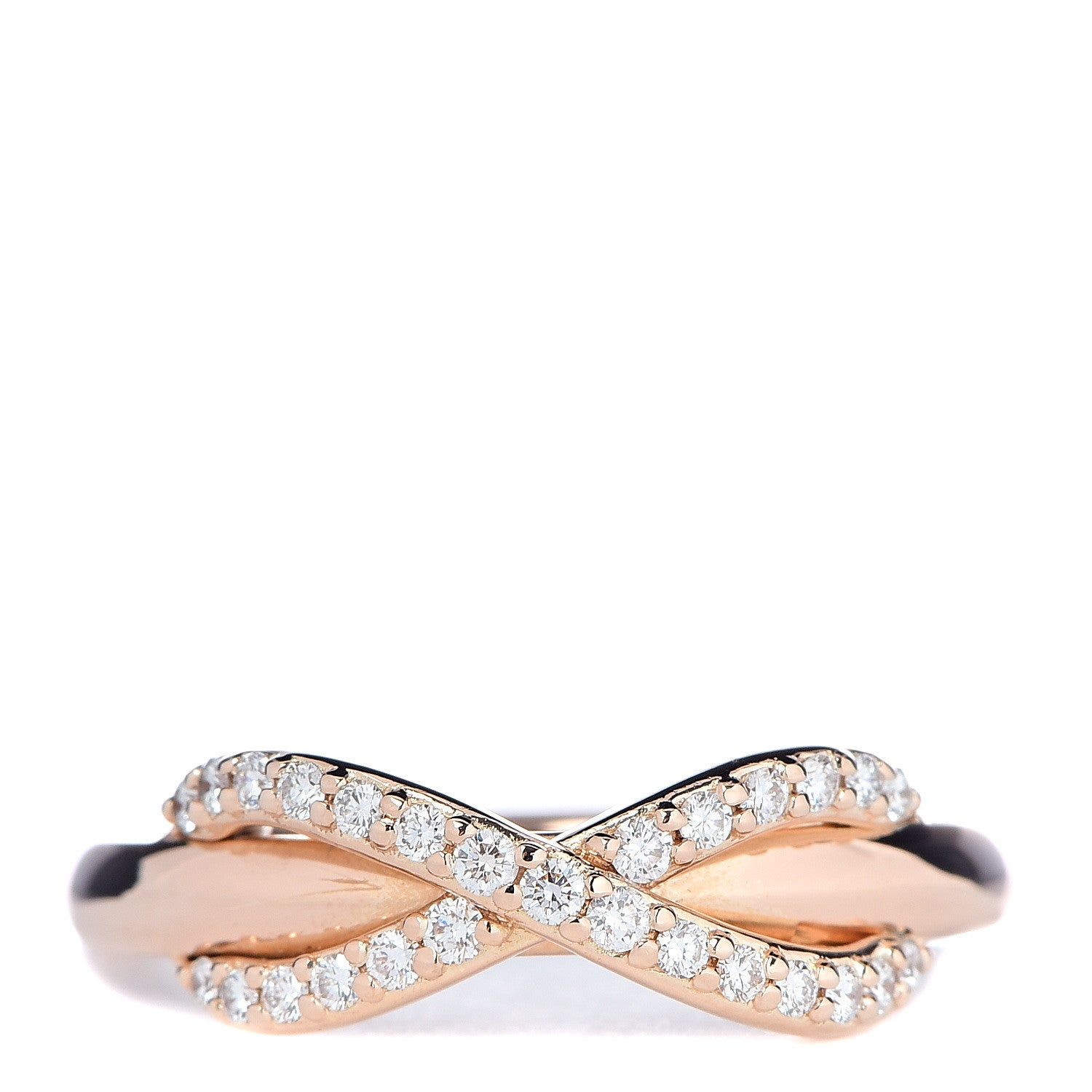Tiffany 18K Rose Gold Diamond Infinity Ring 48 4.5 1 of 6