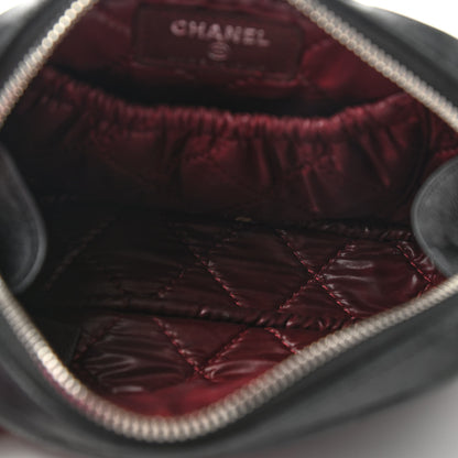 Chanel Lambskin Quilted Small Curvy Pouch Cosmetic Case Black 5 of 9