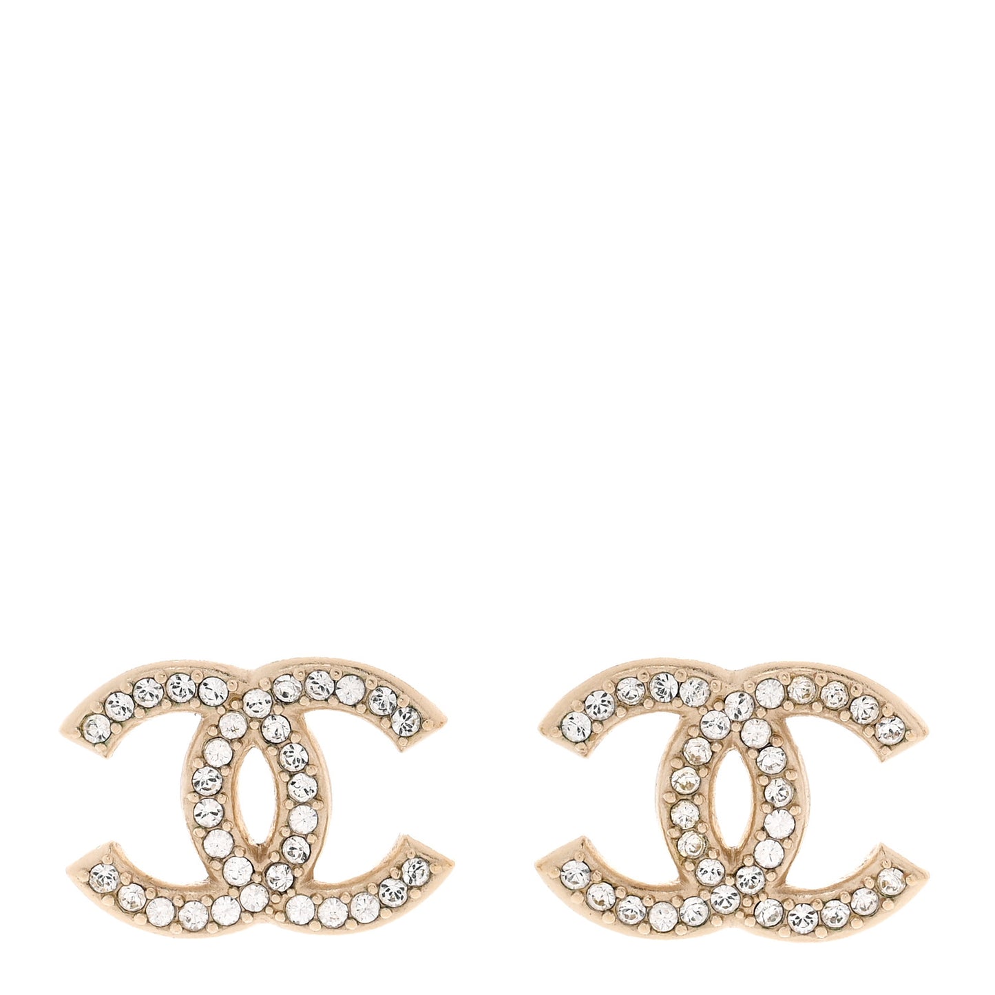 Crystal CC Earrings Light Gold