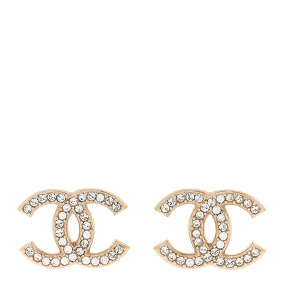 Chanel Crystal CC Earrings Light Gold 1 of 5