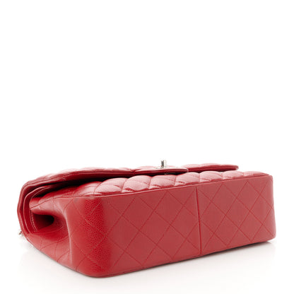 Chanel Caviar Quilted Jumbo Double Flap Red 4 of 12