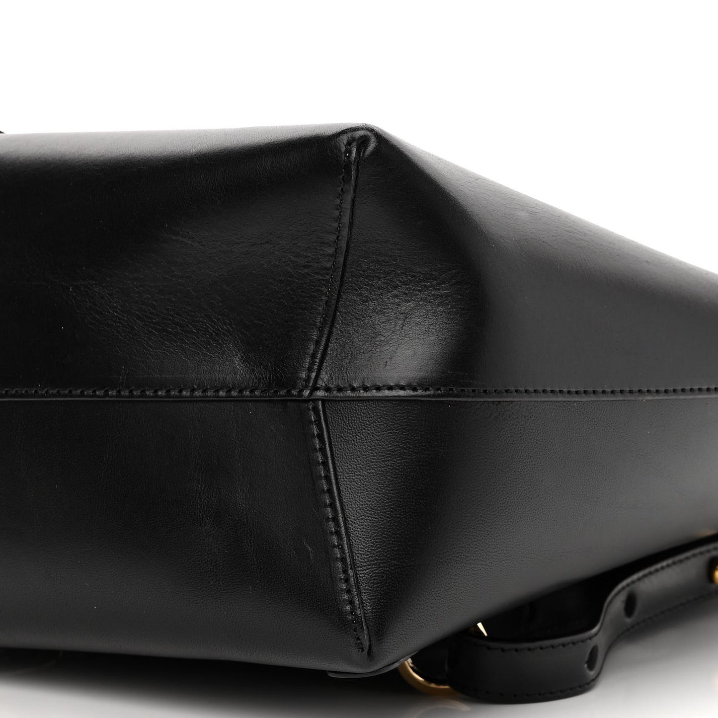 Calfskin Backpack Bag Black Gold