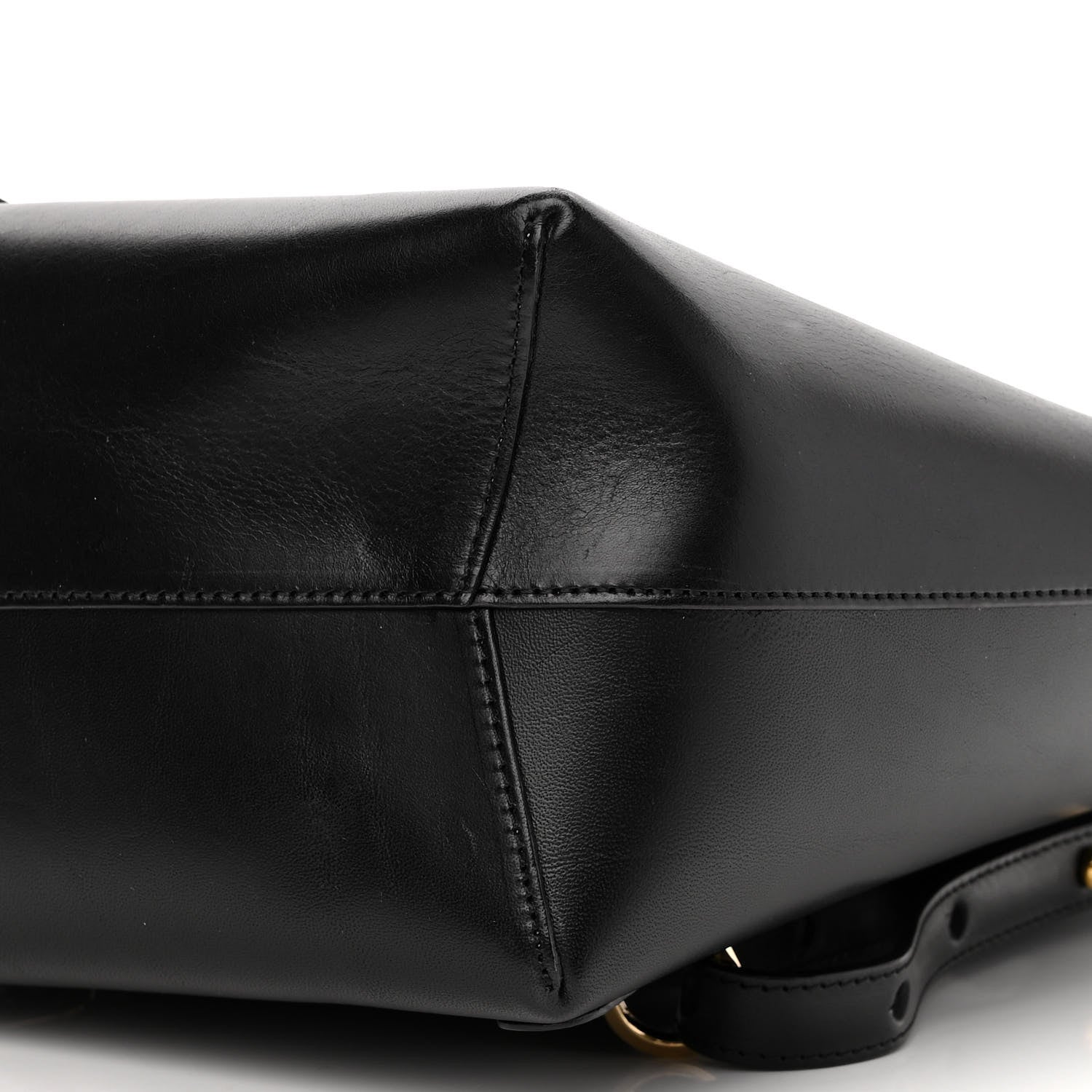 Mansur Gavriel Calfskin Backpack Bag Black Gold 10 of 12