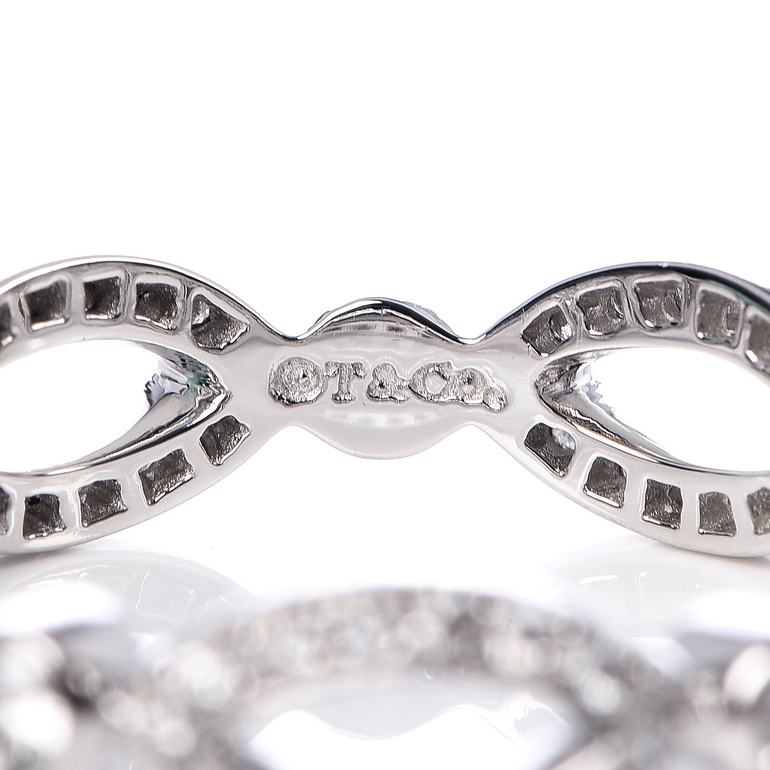 Tiffany Platinum Diamond Open Jazz Eternity Band Ring 55 7.25 4 of 6