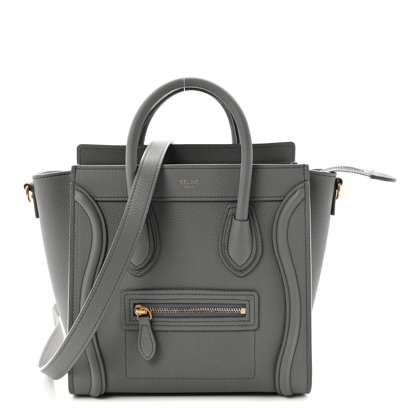 Baby Drummed Calfskin Nano Luggage Kohl