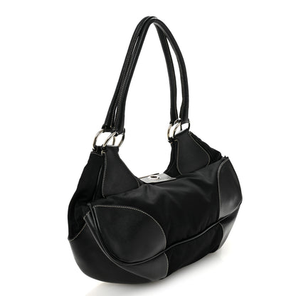 Prada Tessuto Nylon Moon Shoulder Bag Black 3 of 15