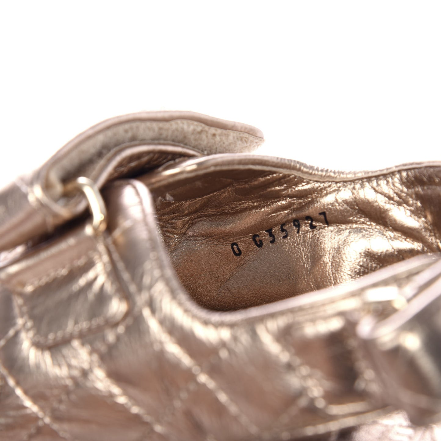 Iridescent Lambskin Velcro Dad Sandals 37.5 Light Bronze