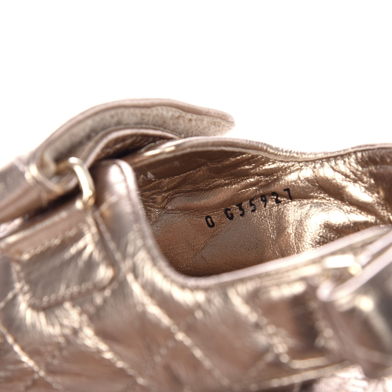 Chanel Iridescent Lambskin Velcro Dad Sandals 37.5 Light Bronze 11 of 12