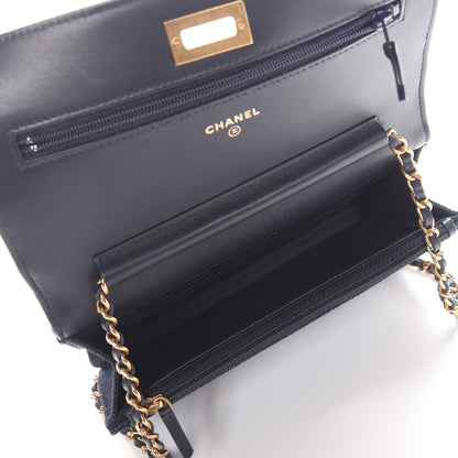 Chanel Denim Quilted Reissue Wallet On Chain WOC Dark Blue 5 of 9