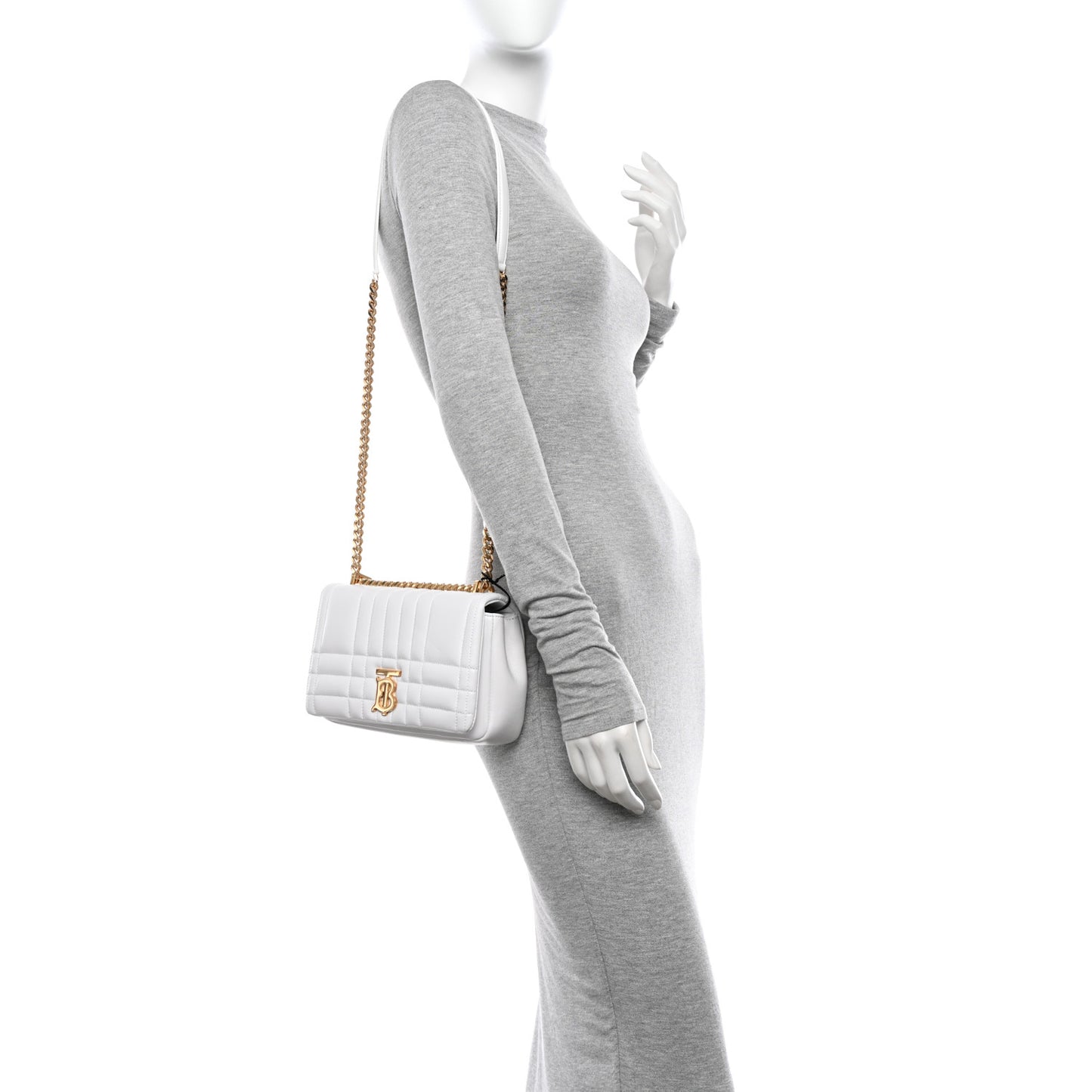 Lambskin Quilted Small Lola Bag Optic White