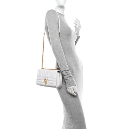 Burberry Lambskin Quilted Small Lola Bag Optic White 2 of 10
