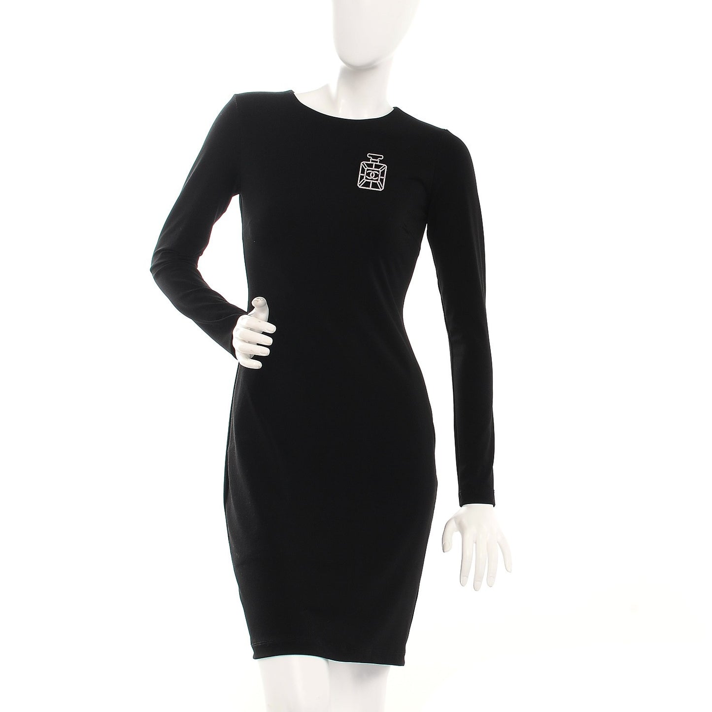 Metal Strass Perfume Bottle CC Brooch Silver