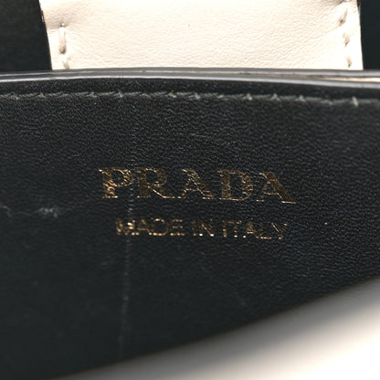 Prada Saffiano Cuir Medium Panier Bucket Bag  Bianco Black 6 of 10