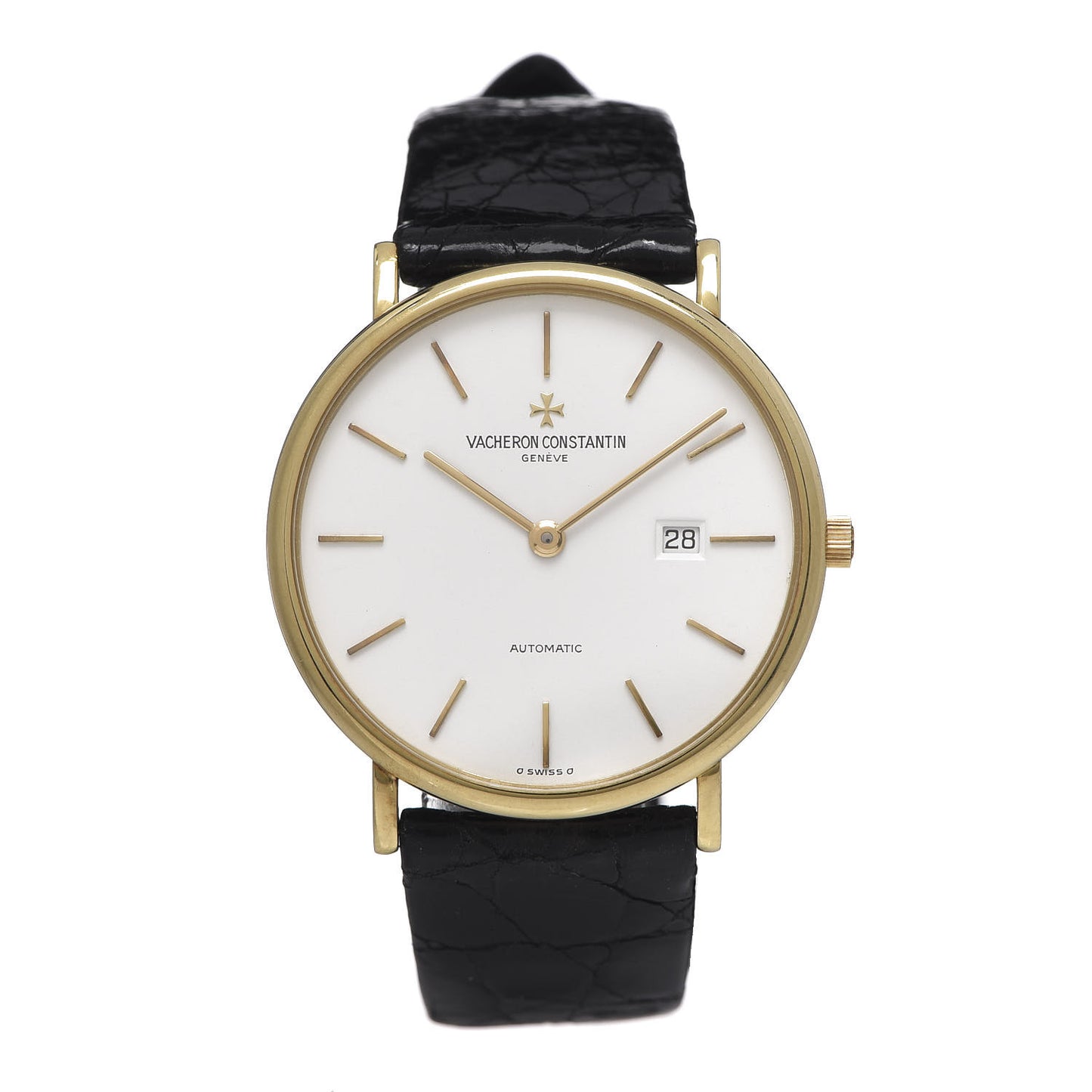 18K Yellow Gold Alligator 32mm Patrimony Automatic Watch 48002